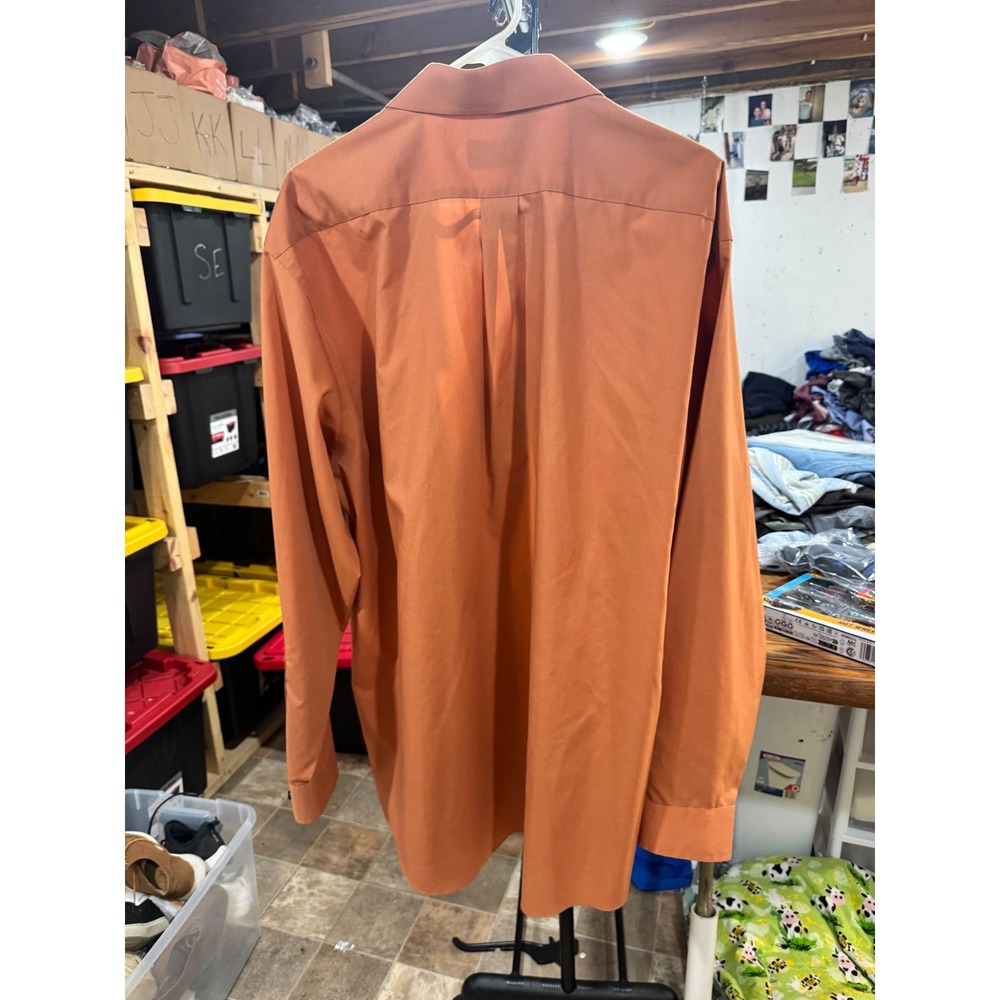 Stafford Performance The Super Shirt Mens 18 36-37 Classic Fit Orange Broadcloth - Picture 3 of 4